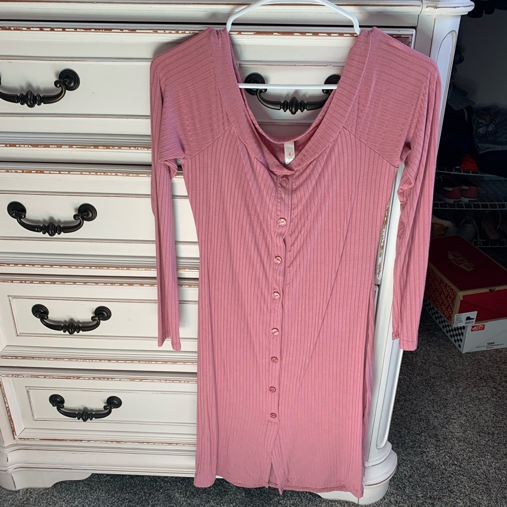 Mauve Ribbed Dress